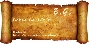 Bokse Gellén névjegykártya